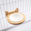 Ceramic Pet Bowl with Wooden Stand Ceramic Pet Bowl with Wooden Stand