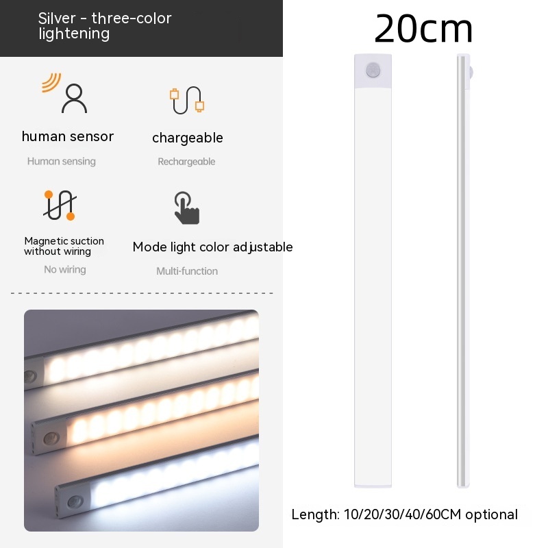 Rechargeable Magnetic Motion-Sensor Cabinet Light Rechargeable Magnetic Motion-Sensor Cabinet Light