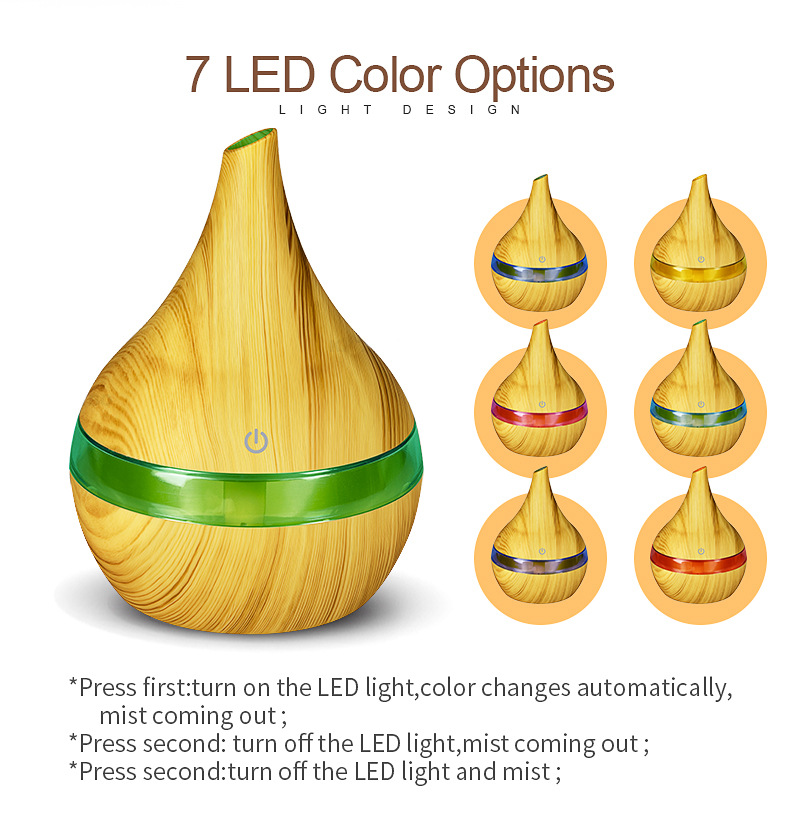 Wood-Grain LED Oil Diffuser